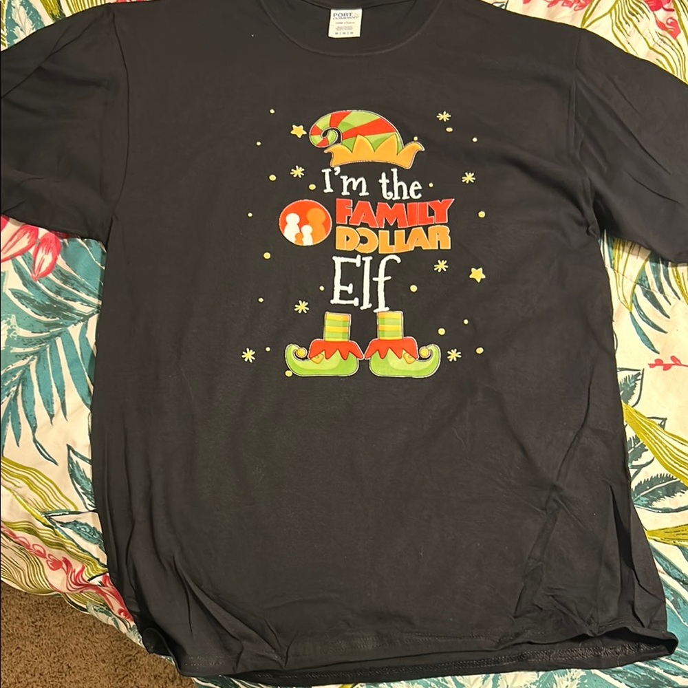 Family Dollar Elf Black T-Shirt